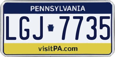 PA license plate LGJ7735