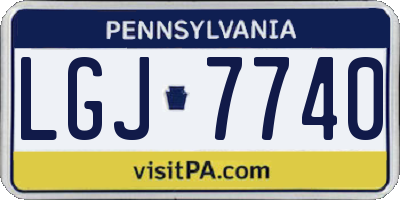 PA license plate LGJ7740