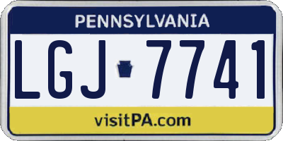 PA license plate LGJ7741