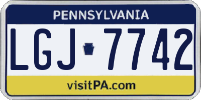 PA license plate LGJ7742