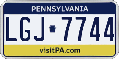 PA license plate LGJ7744