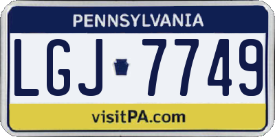 PA license plate LGJ7749
