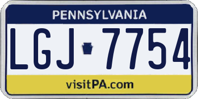 PA license plate LGJ7754