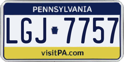 PA license plate LGJ7757