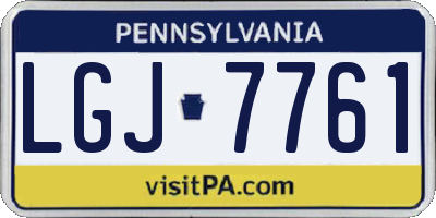 PA license plate LGJ7761