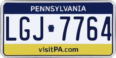 PA license plate LGJ7764