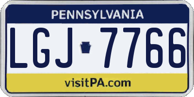 PA license plate LGJ7766