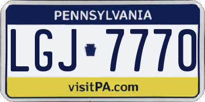 PA license plate LGJ7770