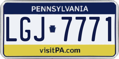 PA license plate LGJ7771