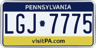 PA license plate LGJ7775