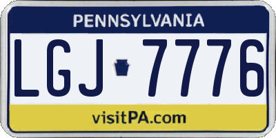 PA license plate LGJ7776