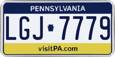 PA license plate LGJ7779