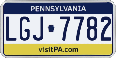 PA license plate LGJ7782