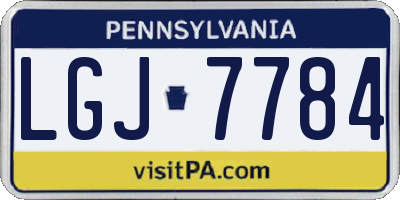 PA license plate LGJ7784