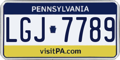PA license plate LGJ7789