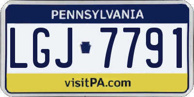 PA license plate LGJ7791