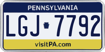PA license plate LGJ7792
