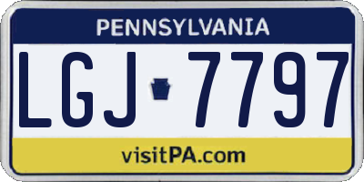 PA license plate LGJ7797