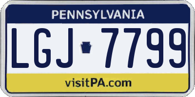 PA license plate LGJ7799