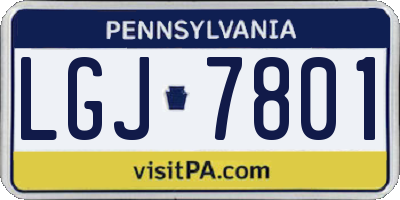 PA license plate LGJ7801