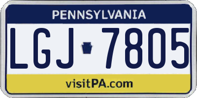 PA license plate LGJ7805