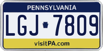 PA license plate LGJ7809