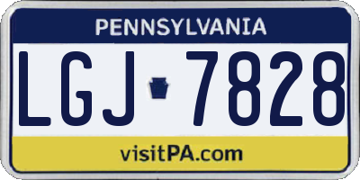 PA license plate LGJ7828