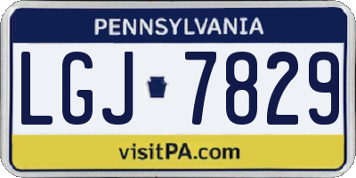 PA license plate LGJ7829