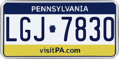 PA license plate LGJ7830