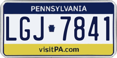 PA license plate LGJ7841