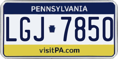 PA license plate LGJ7850