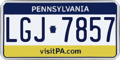 PA license plate LGJ7857