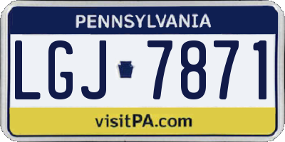 PA license plate LGJ7871