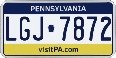 PA license plate LGJ7872