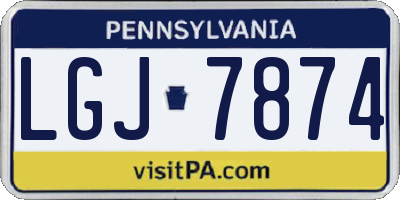 PA license plate LGJ7874