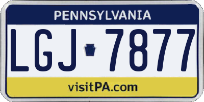 PA license plate LGJ7877
