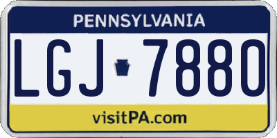 PA license plate LGJ7880