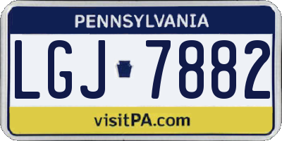 PA license plate LGJ7882
