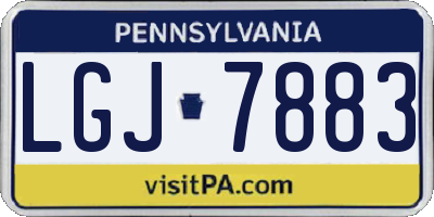 PA license plate LGJ7883