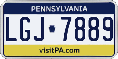 PA license plate LGJ7889