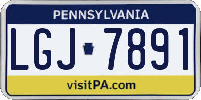 PA license plate LGJ7891