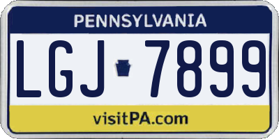 PA license plate LGJ7899