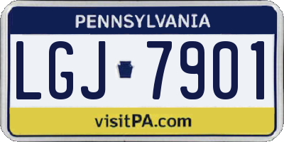 PA license plate LGJ7901