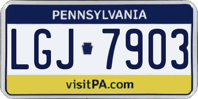 PA license plate LGJ7903