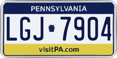 PA license plate LGJ7904