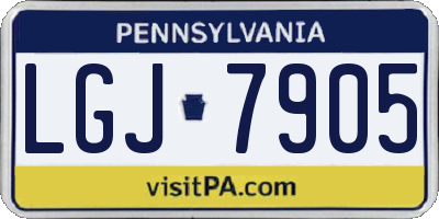 PA license plate LGJ7905