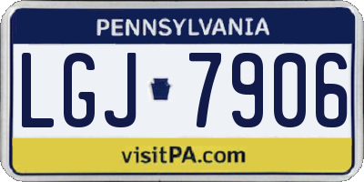 PA license plate LGJ7906