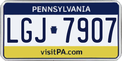 PA license plate LGJ7907