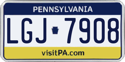 PA license plate LGJ7908