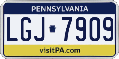 PA license plate LGJ7909